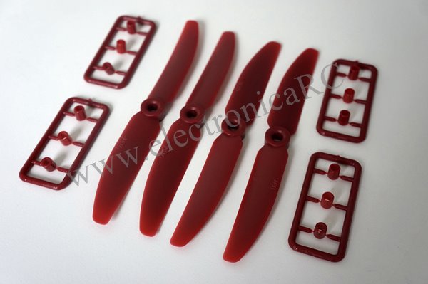 Helice ABS 5x3" Roja. <b> 2 Pareja  (2CW + 2CCW) </b>